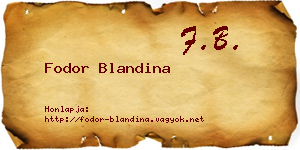 Fodor Blandina névjegykártya